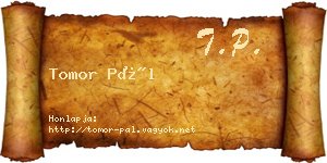 Tomor Pál névjegykártya